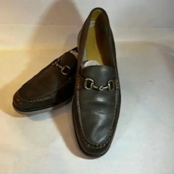 Cole Haan Shoes Grand OS ‎ Leather Slip On Horse Bit Loafers Brown Mens Size 11 - Picture 1 of 10